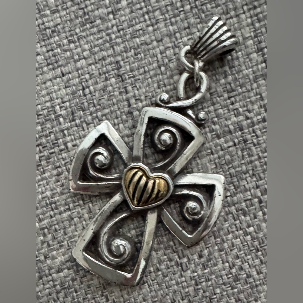 Brighton Silver and Gold Cross Pendant